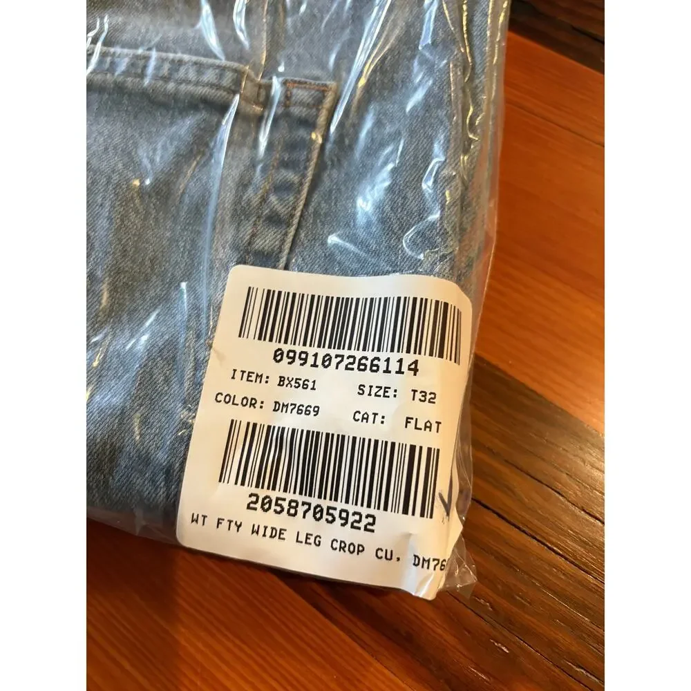 J Crew Wide Leg Crop Jeans 32 32T T32 Tall NWT Storm Wash BX561 J.Crew Stretch
